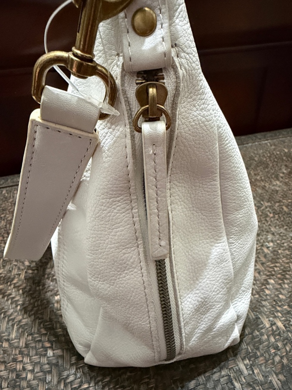 White Leather Shoulder Bag - Picture 6 of 16